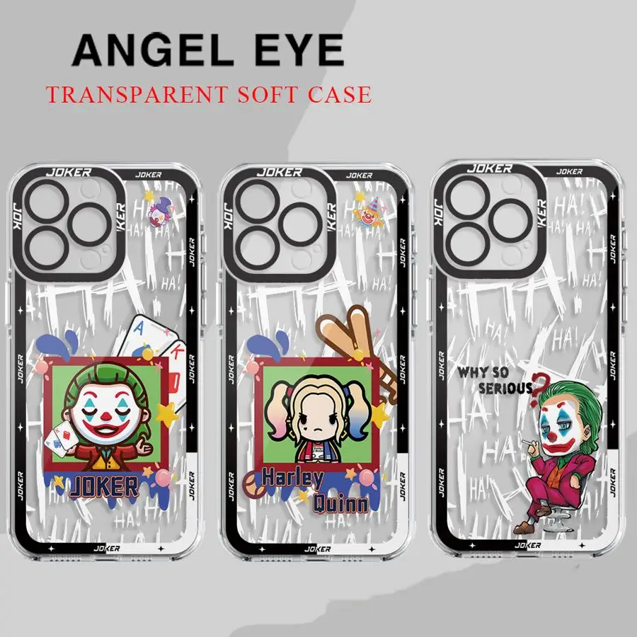 Cute Harley Quinns Jokers Phone Case for Apple iPhone 15 16 Pro XS Max 13 14 Plus XR SE 7 8 12 11 Pro plus Matte