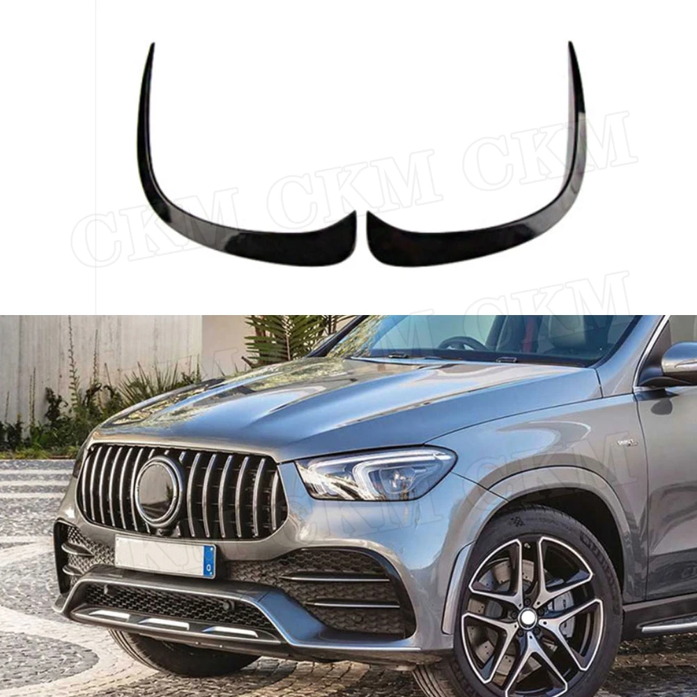 For Benz GLE Class W167 GLE350 GLE450 GLE53 AMG Sport SUV 2020 Carbon Fiber Front Bumper Fog  Canards Splitters  Tuning