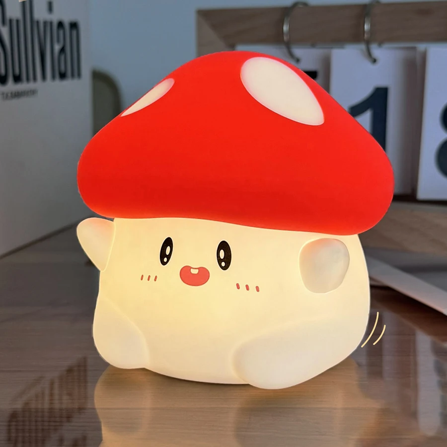 Mushroom Night Light Rechargeable Bedroom Lamp Bedside Table Lamps Room Decoration Cute Gifts for Kids Desk Lamp Night Lights