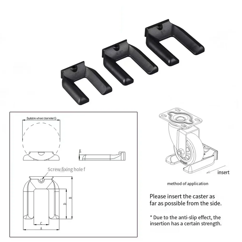 Anti-Slip Pads Chair Wheel Stopper Reusable Shock Absorption Wear-resistant Anti-slip Easy To Install Floor Protection