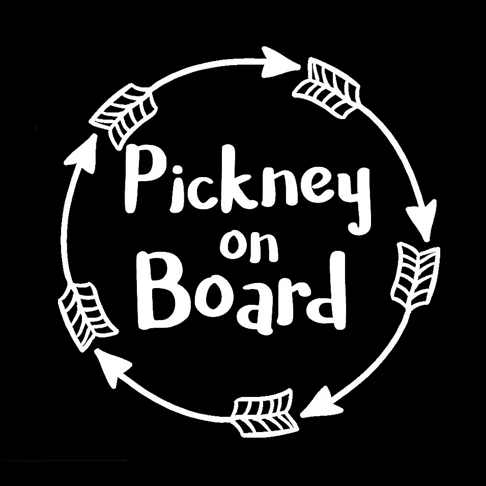 Pickney on Board Vinyl Car Decal Fun Jamaican Patwah Bumper Sticker Gift Waterproof