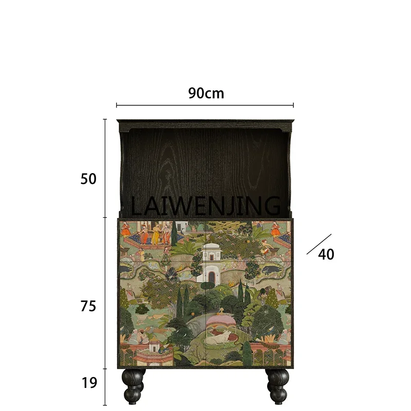 dining side storage and storage integrated decorative tea solid wood side cabinet