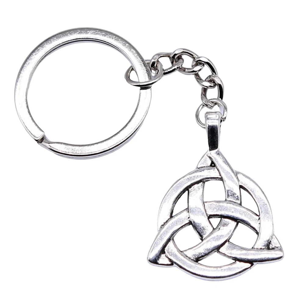 1pcs Triquetra Symbol Keychain on the phone Accesories jewelry making supplies gift Ring Size 28mm