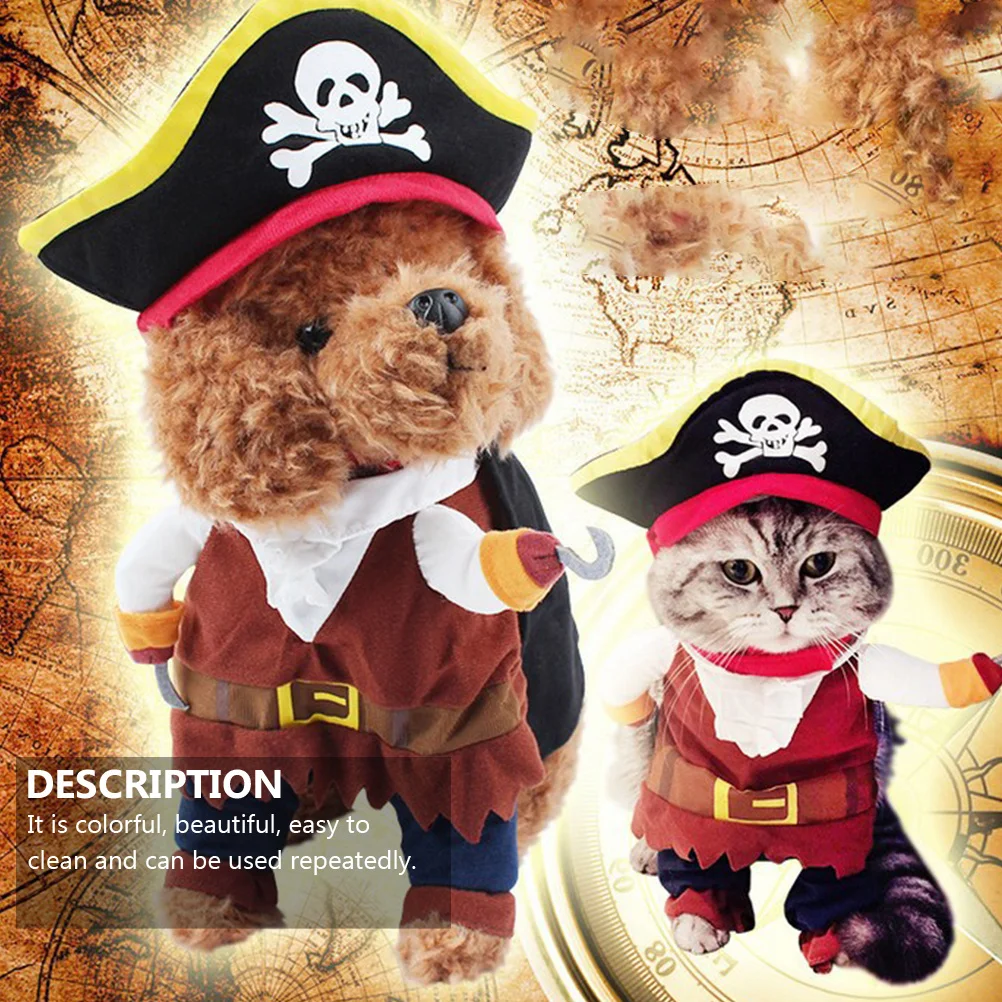 

1Pcs Dog Pirate Clothes Polyester Lightweight Pet Costume Halloween Dog Clothing for Cats and Dogs Festival Pet Clothes