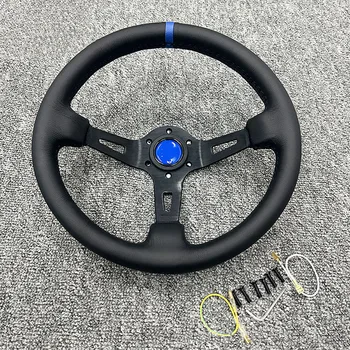 Universeel 13-inch modificatie Racing Sport-stuurwiel groot concaaf diep concaaf lederen accessoire voiture ferramentas