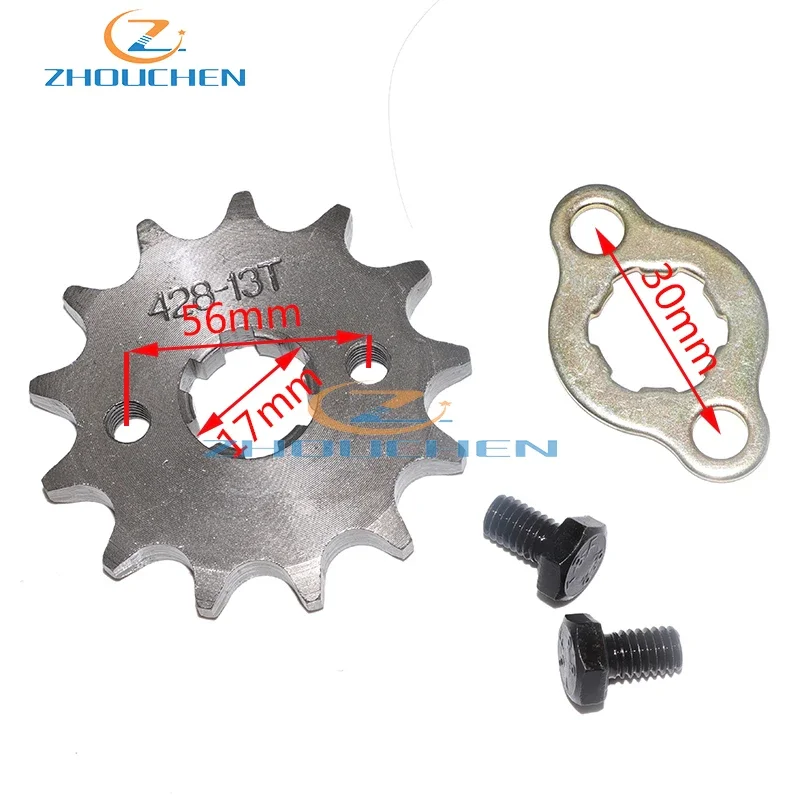 428 13 T Tooth 17mm Front Engine Sprocket For 50cc 70cc 90cc 110cc 125cc Taotao Dirt Pit Bike ATV Quad Buggy Scooter Motorcycle