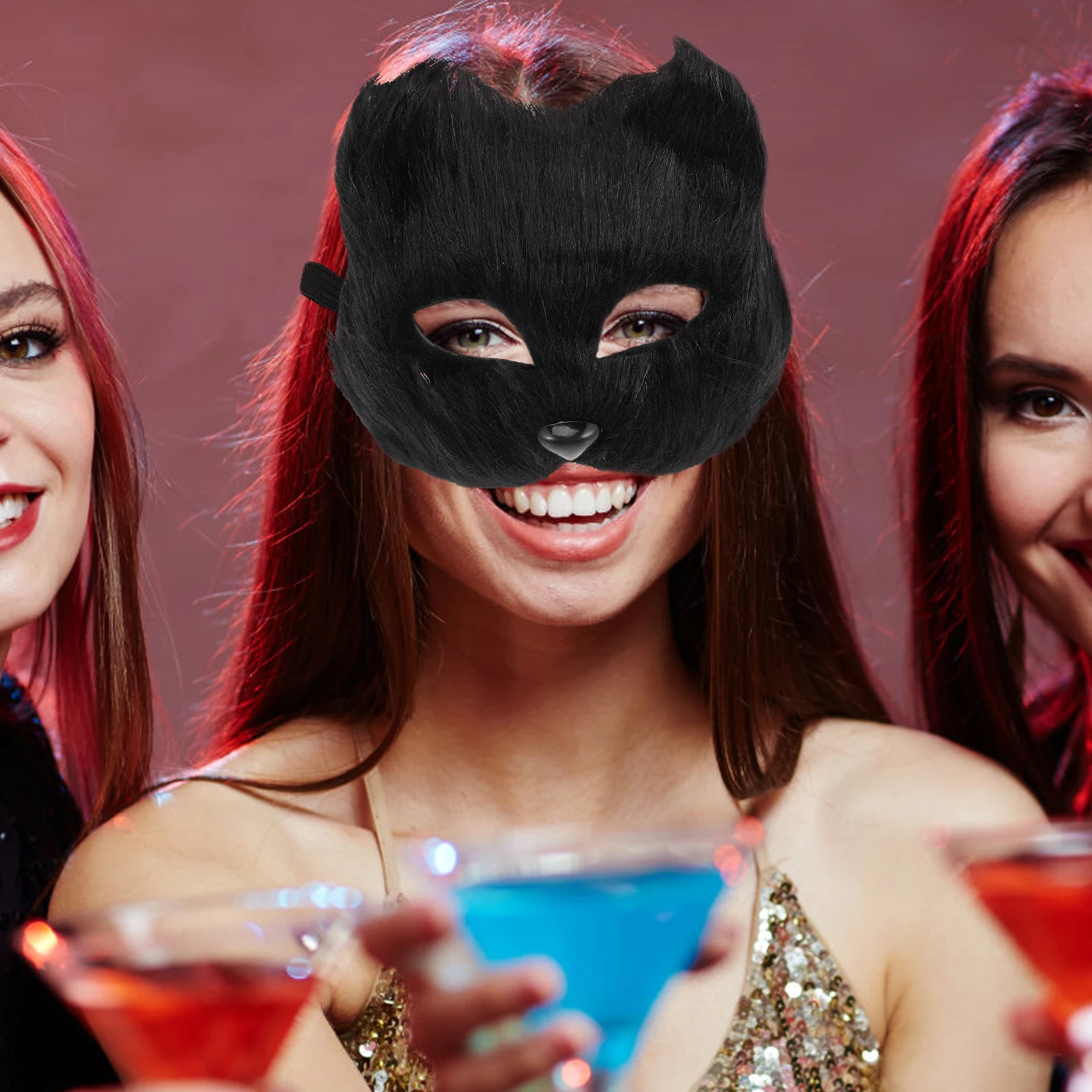

Realistic Foxes Mask Half Face Cosplay Masquerade Halloween Party Costume Accessories For Adults Scary Fancy Dress Mask