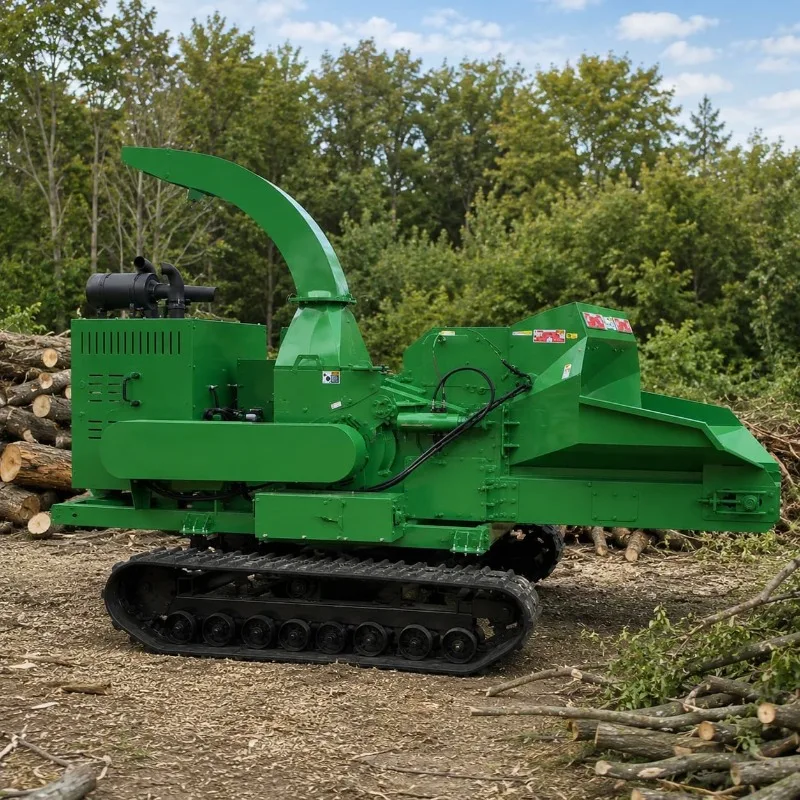 Wood Chipper Machine Customized Crawler Tracked Hydraulic for Forest Municipal Green Waste Recycling