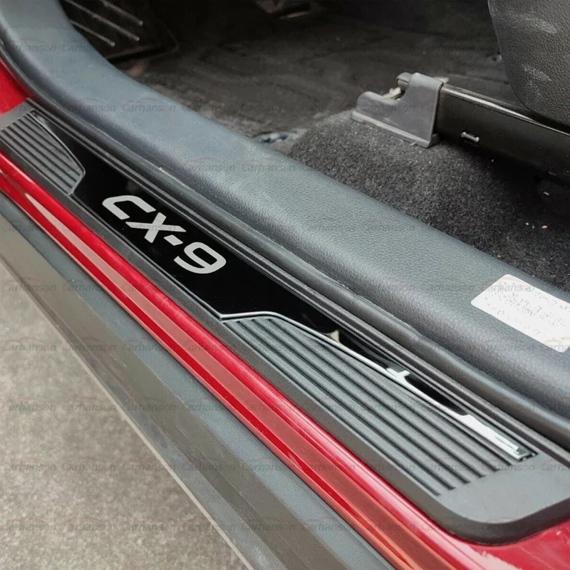 

Door Sill Pedal Car Scuff Plate For Mazda CX-9 CX9 2016 2018 2019 2023 2024 Protector Threshold Trim Auto Guard Cover Accessorie
