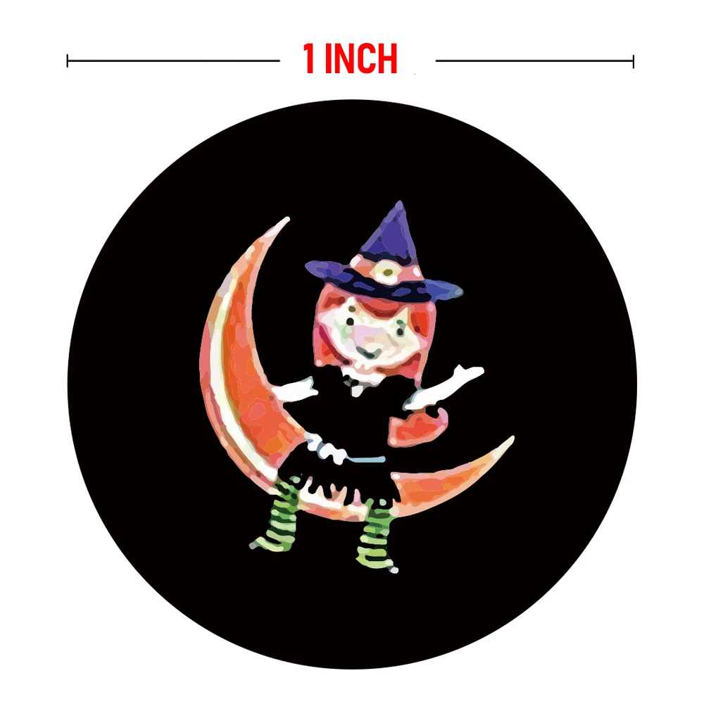 สติกเกอร์ผีฟักทองฮาโลวีนมีความสุข500ชิ้นบรรจุภัณฑ์สติกเกอร์ปิดผนึกฉลากของขวัญฮาโลวีนฉลากตกแต่งสร้างความสยองขวัญ