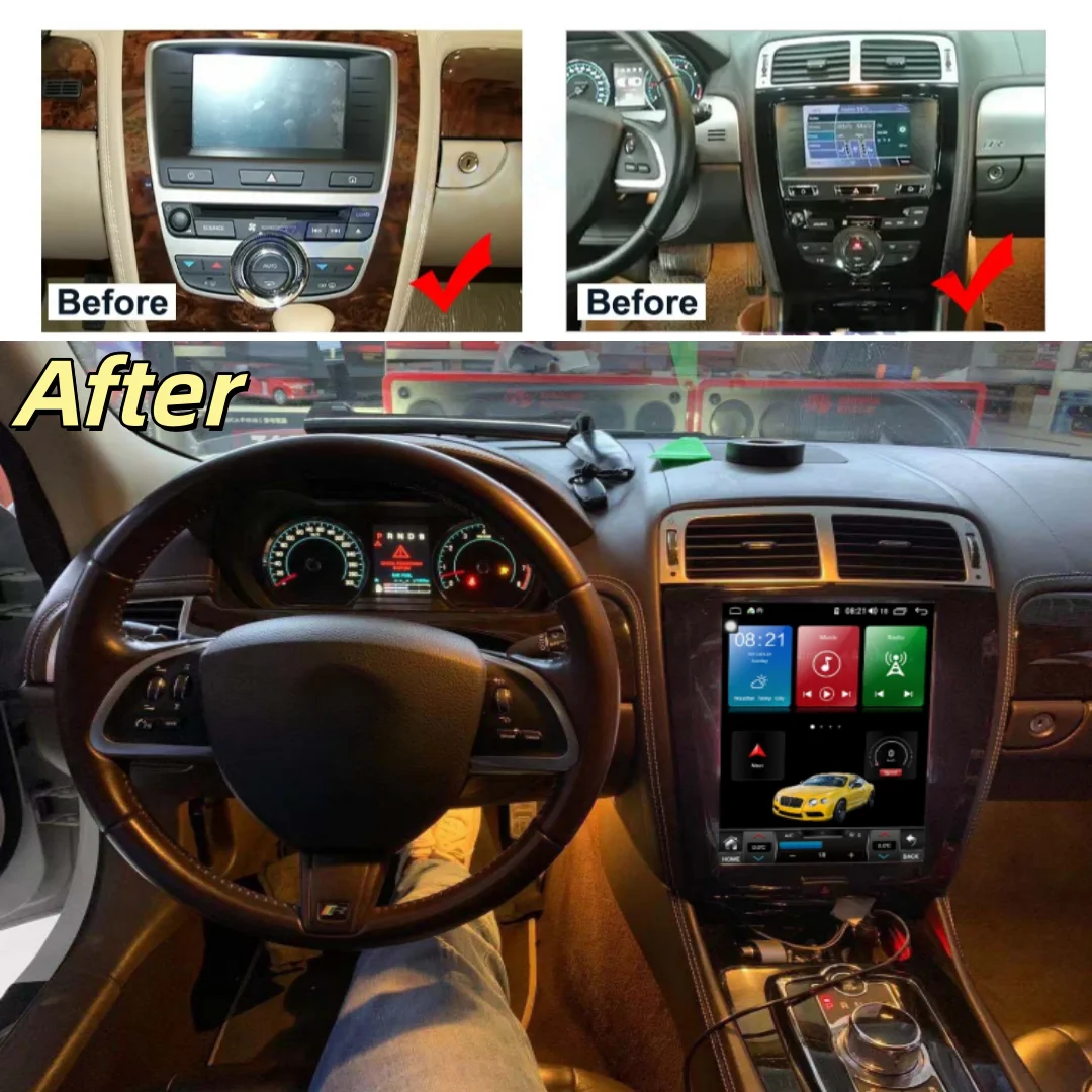 Android Audio Radio Stereo For Jaguar XK XKR XKR-S 2006-2013 Carplay Vertical Screen  Car Multimedia Player GPS Navigation Head