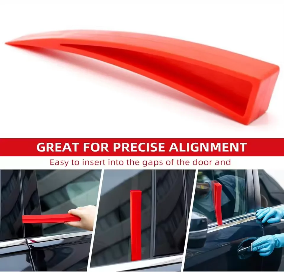 Professional Auto Dent Repair Kit - Door Wedge & Holder Clip with Pry Bar for Body Panel Leveling