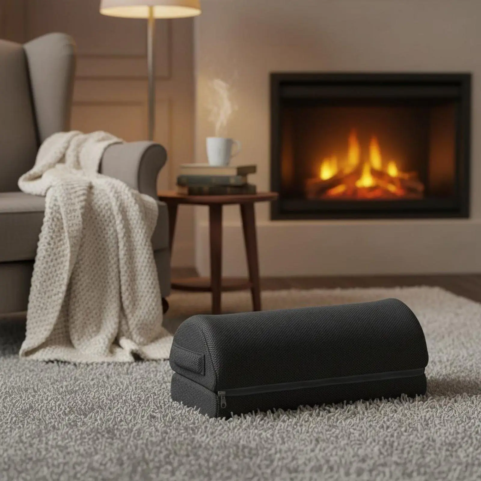 Adjustable Double Layer Footrest with Ergonomic Curve Support and Removable Washable Cover for Long Working Hours