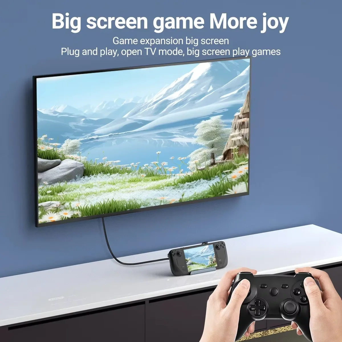 KEBIDUMEI 6-in-1 Steam Deck Dock Deck/Rog Ally Docking Station Stand USB 3.0 HDTV 4K@60Hz Gigabit Ethernet PD 100W Hub