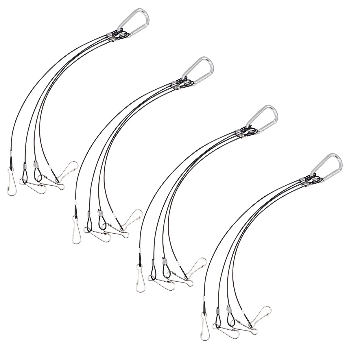 

4pcs Steel Rope 1.5Mm Thick 400Mm Long For Plant Grow Light Hangers Kit Durable Security Wire Hooks