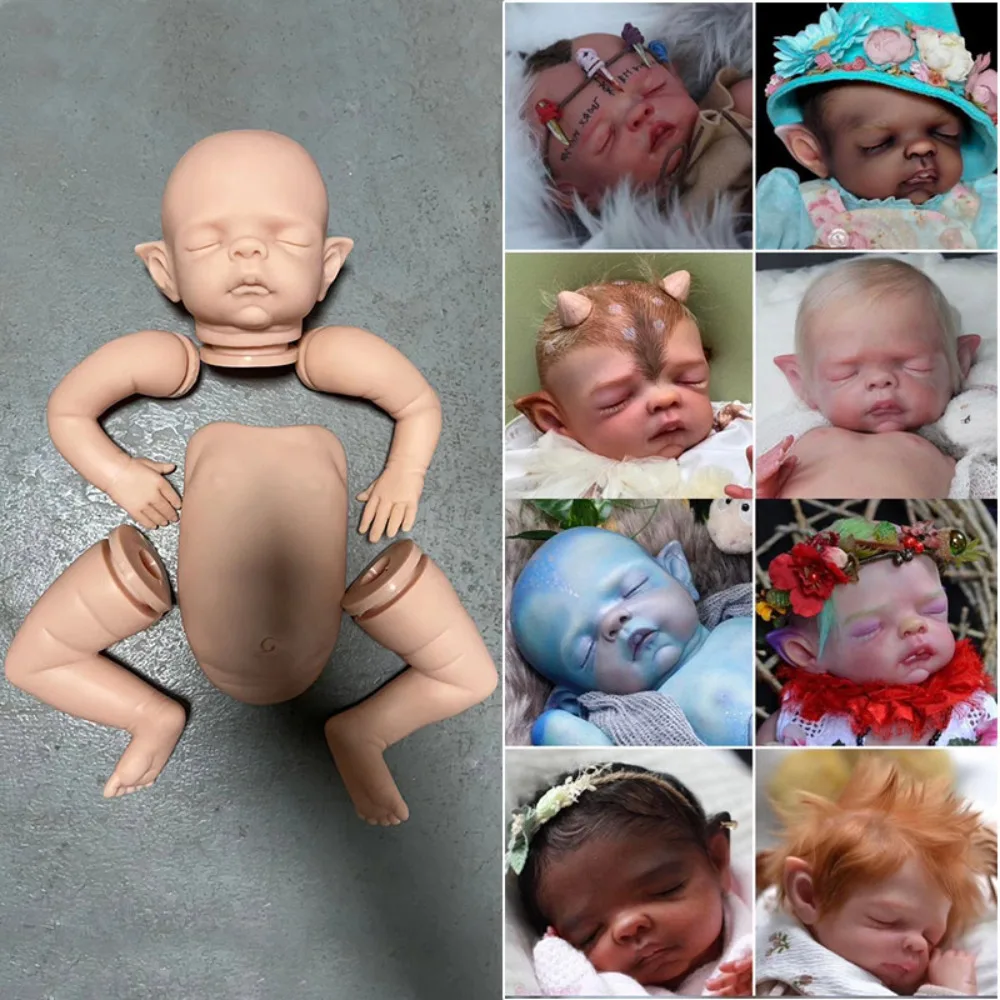 16Inch Reborn Doll Kit Pumpkin Pixie with Belly Plate and Cloth Body Unfinished Unpainted Doll Parts with Body Muñeca Kit Reborn