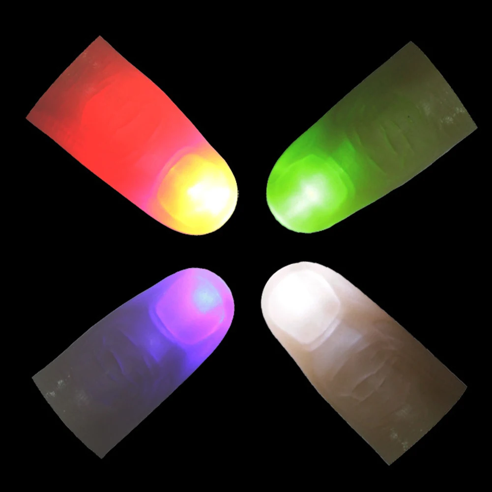 Blue Light Led Flashing Fingers Halloween Party Toys Magic Thumbs Light Toys for Adult Magic Trick Props for Children