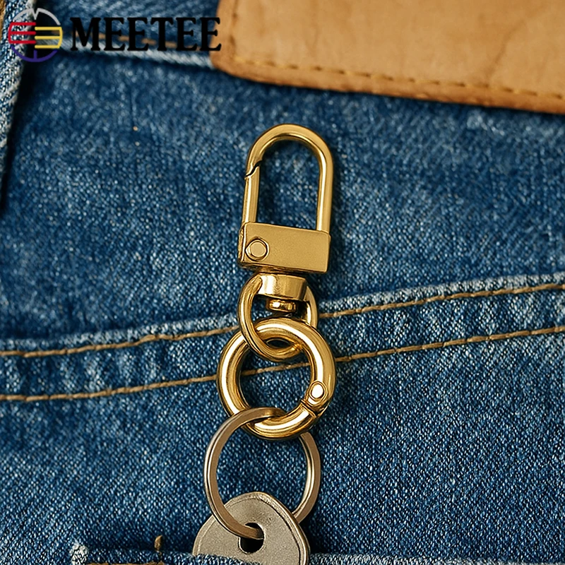 3/5/10 szt. Meetee 10mm Metalowe Kółko Zawieszka do Torby Sprężynowe Kółko O-ring Obrotowy Karabińczyk do Torby Brelok Klips Zatrzaskowy Akcesoria DIY