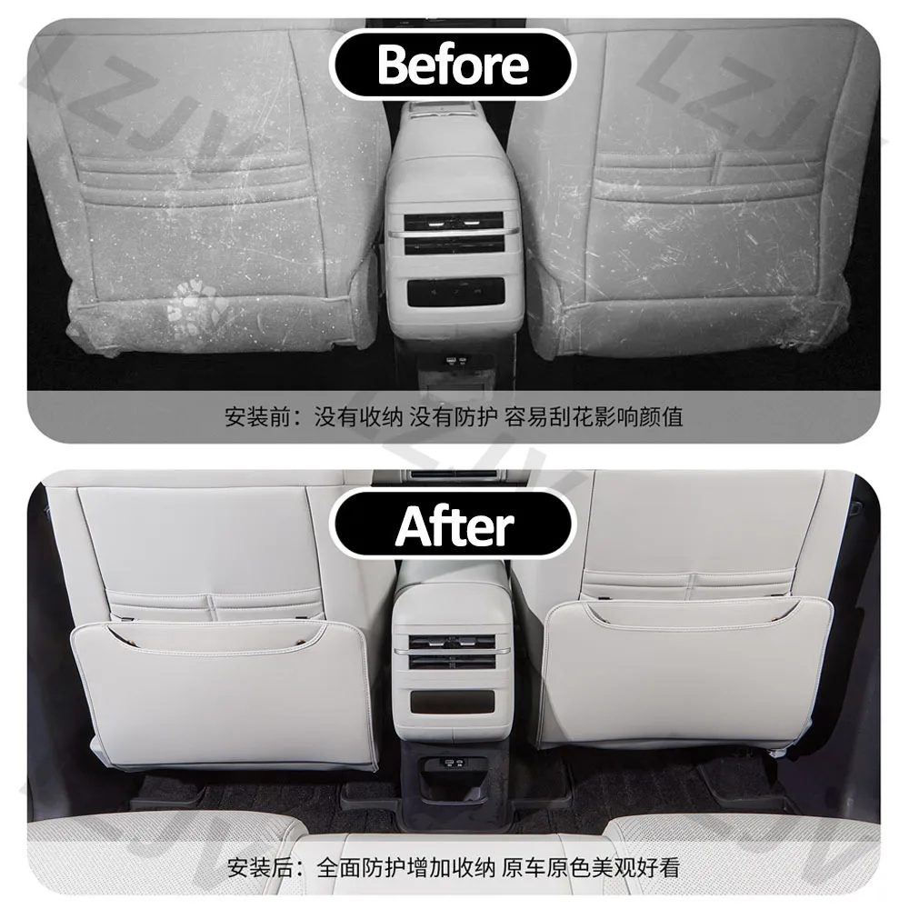New 2 Pcs Seat Back Anti Kick Pad For BYD Leopard 7/Titanium 7/Super 7 Interior Accessories Original Color Leather Protective Pa