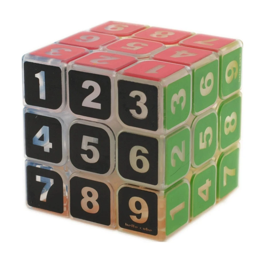 Zcube 1-9 Number Cube 3x3 Stickerless Puzzle