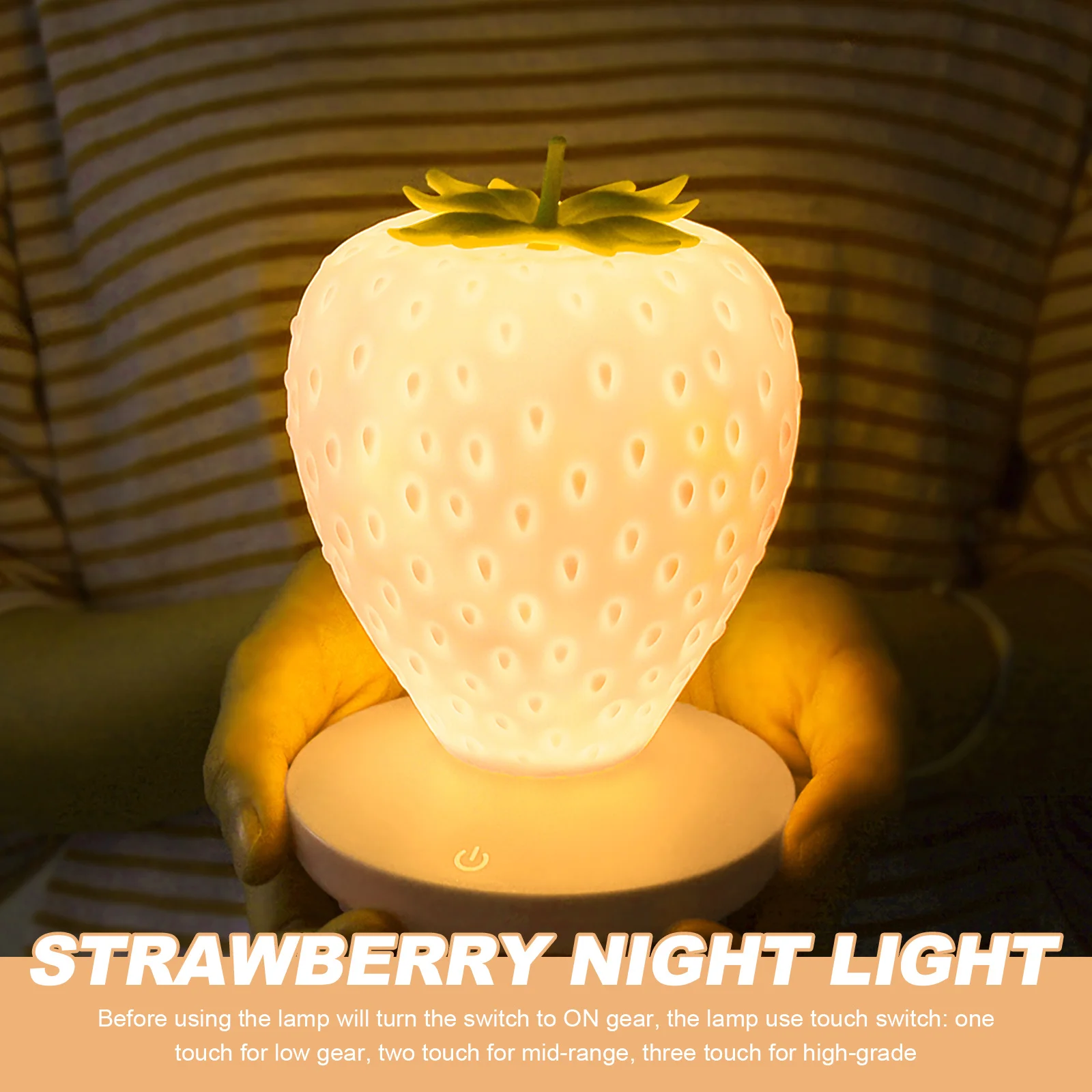 ضوء التحكم باللمس سيليكون LED سطوع قابل للتعديل مصباح غرفة النوم الإضاءة الزخرفية بجانب السرير #4