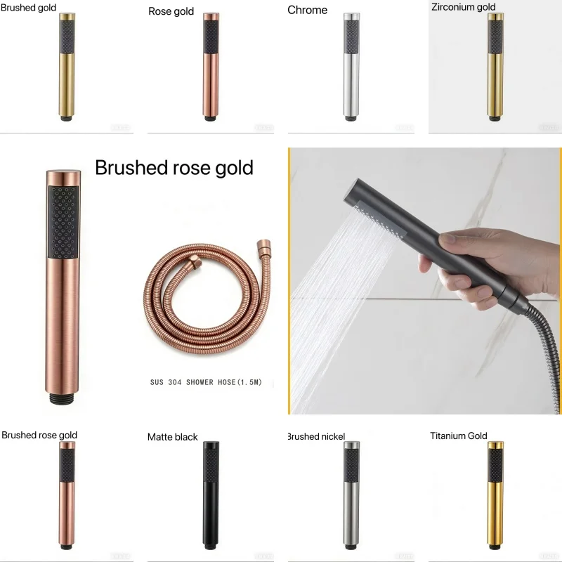 Brass Rose Gold Hand Shower Head Brushed Gold Hand Shower Spray White Shower Head Grey Chrome Black Hand Shower