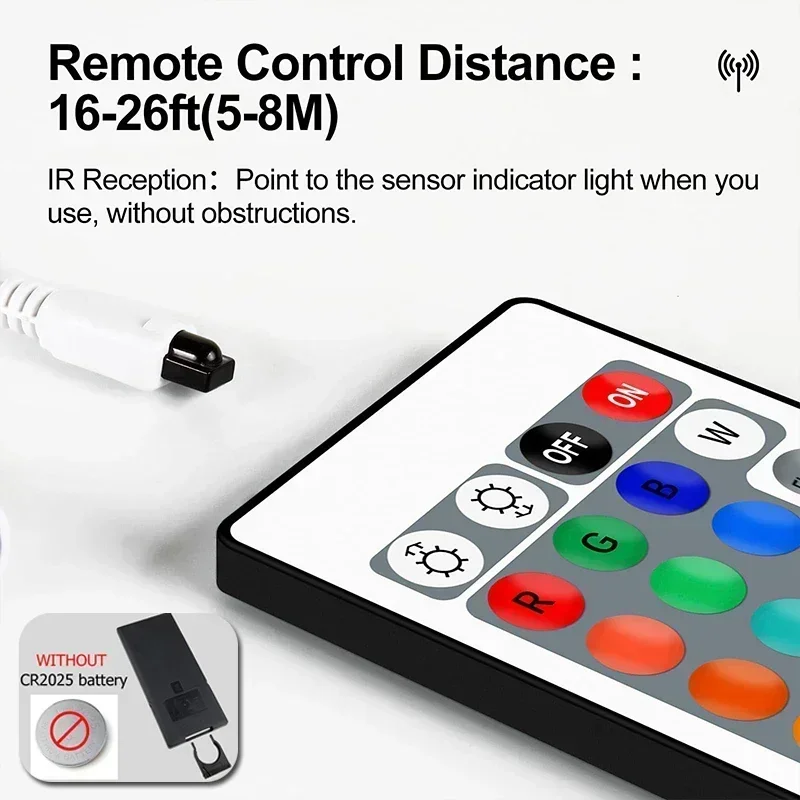 أضواء حبل النيون Led مع 24 مفاتيح التحكم عن بعد، أضواء حبل Led مرنة، أضواء النيون RGB، أضواء شريط النيون Led للألعاب لغرفة النوم