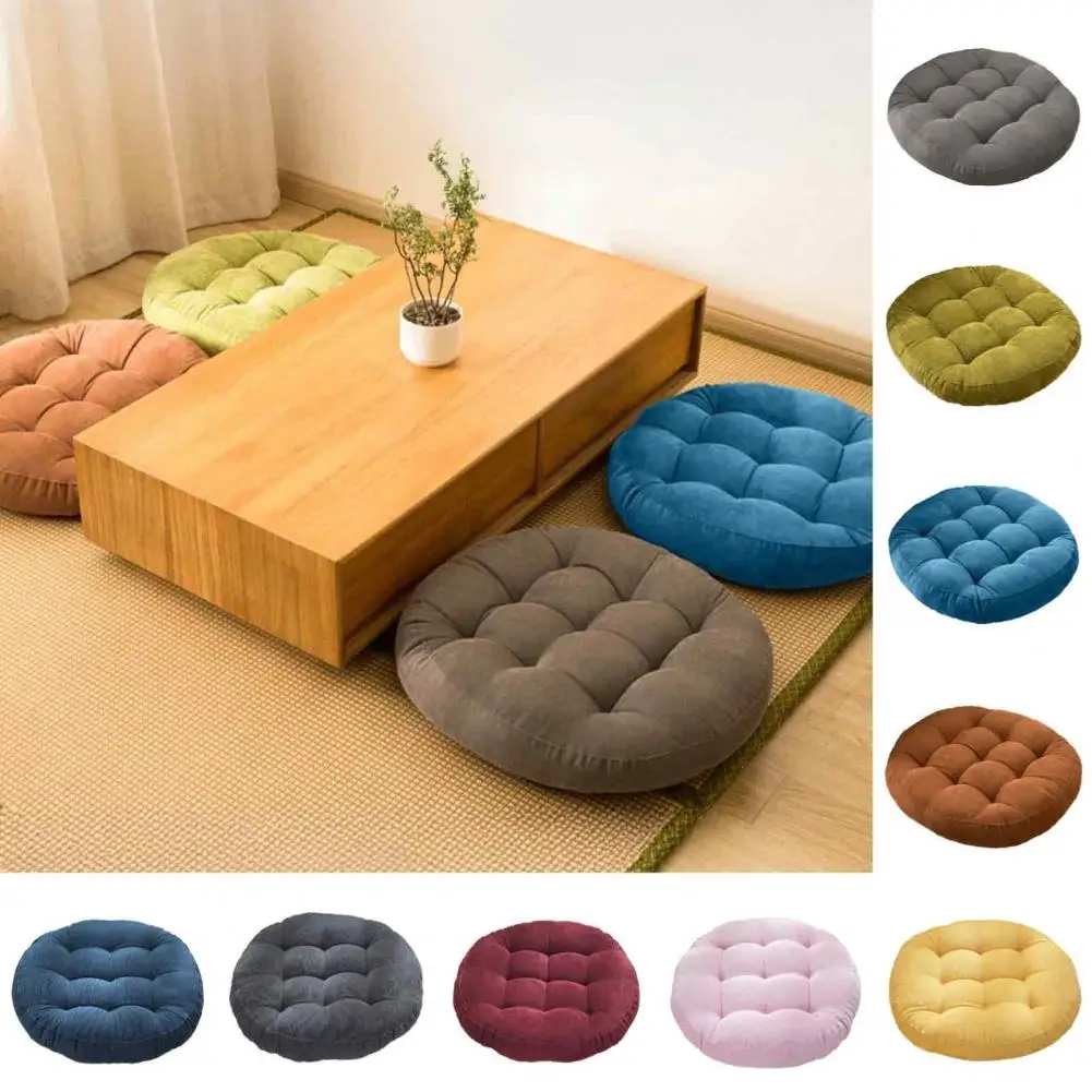Soft Corduroy Seat Cushion Comfortable Office Chair Pad Round Corduroy Chair Cushion 16.5 Inch Soft Washable Seat for Reading