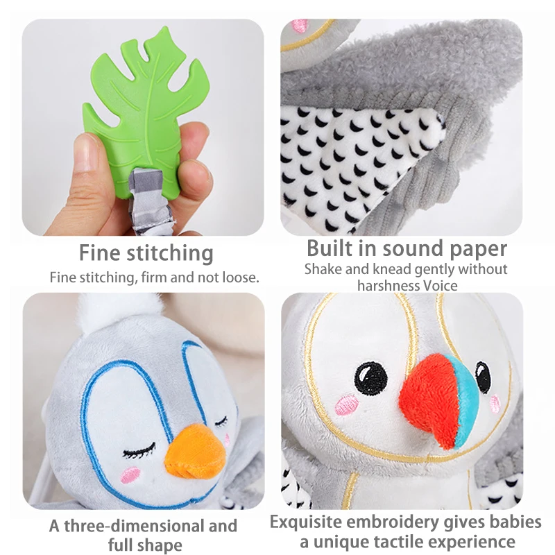 Bebê chocalhos celulares dos desenhos animados animal sino brinquedo crianças educação precoce desenvolvimento sensorial aperto de mão coelho pinguim chocalhos brinquedos presente