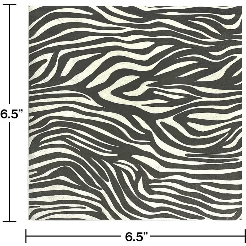 20pcs 33cm 2-Ply New Black and White Leopard Print Food Grade Printed Pattern Party Tissue Paper Commercial Wholesale