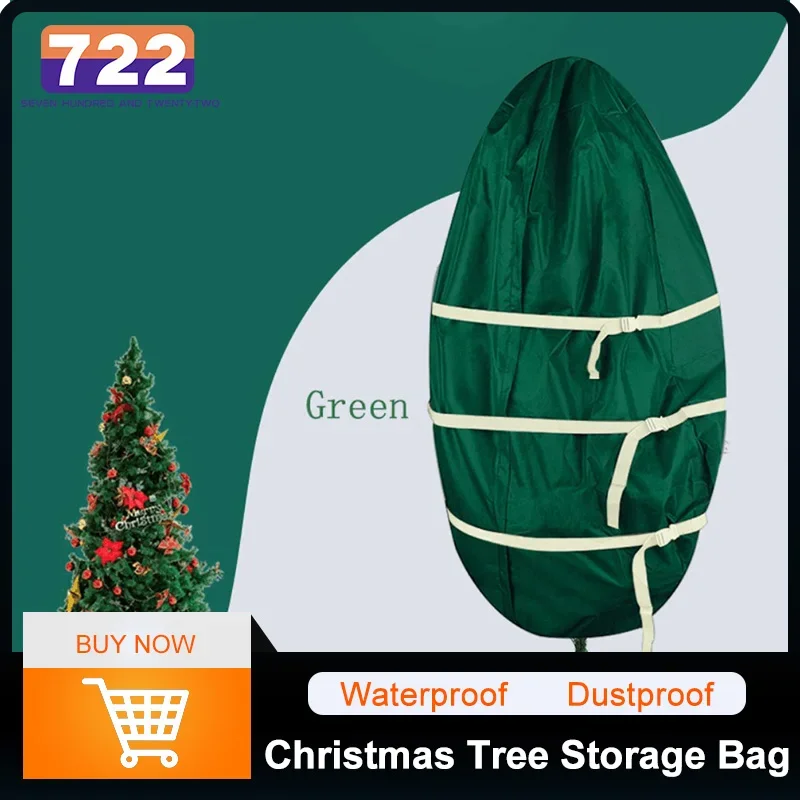 

114x254cm Christmas Tree Bag Oxford Cloth Foldable Xmas Decoration Wreath Storage Bag Storing Christmas Utenciles Home Storage