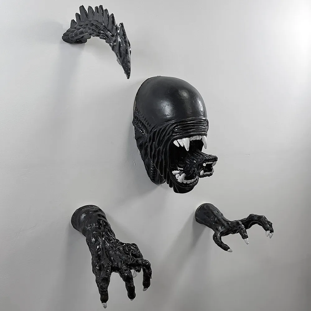 Wall Hanging Ornaments Giant Xenomorph Head Xenomoprh Wall Art Alien Xenomoprh -Xenomorph Mask Facehugger Mask Towel Rack Hooks