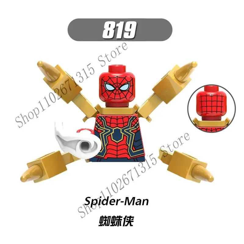 BEAST KINGDOM Iron Man Spider-Man Captain America Loki Bausteine Cartoon-Charaktere Geburtstagsgeschenk Spielzeug für Kinder