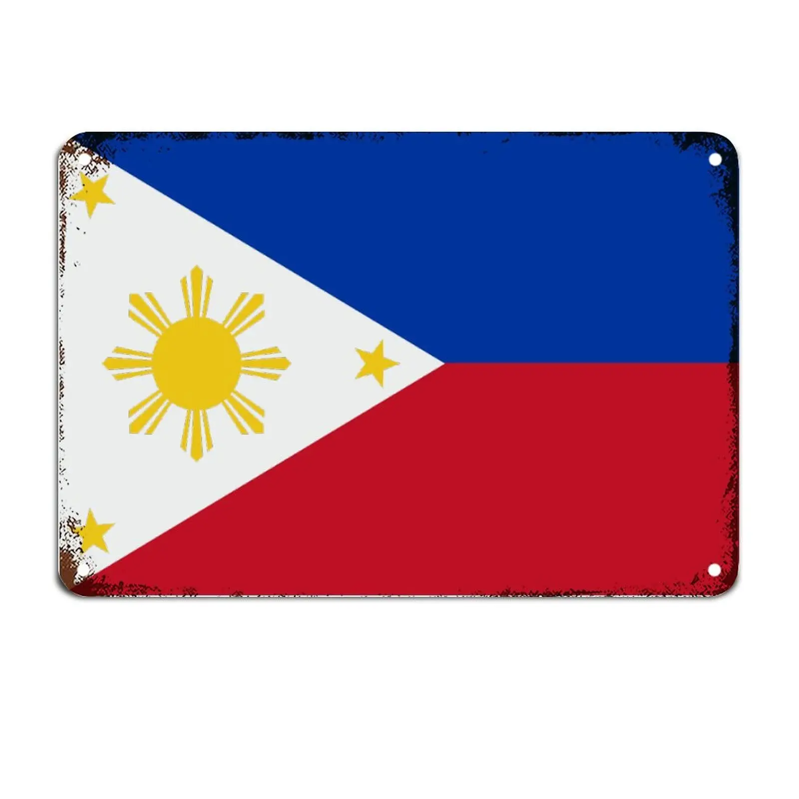 Philippines Flag Metal Sign Philippines Aluminum Metal Sign Rustic Patriotic Decor National Flag Wall Art Vintage Retro Home Dec