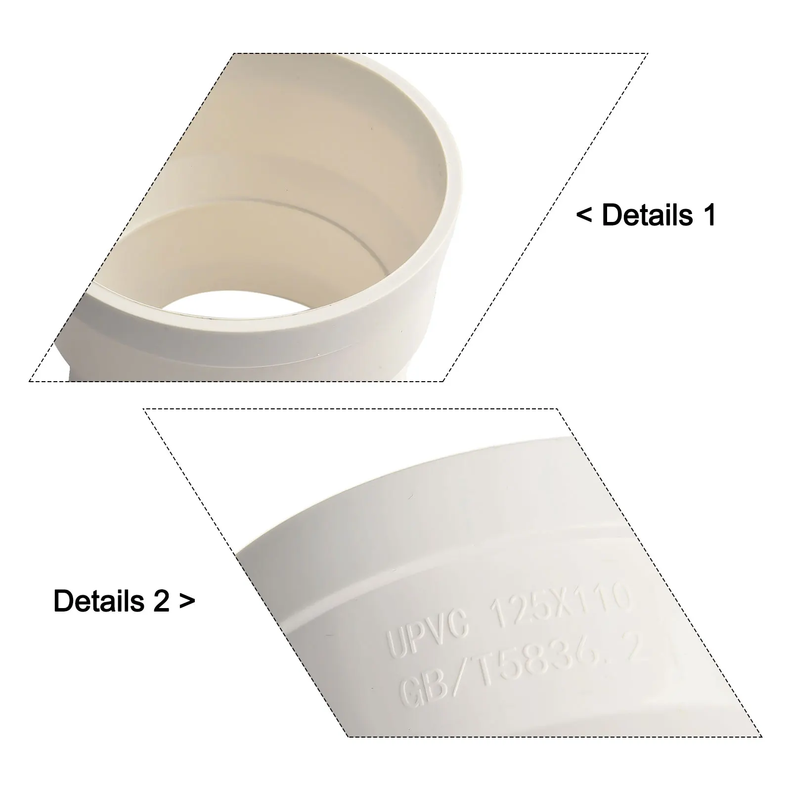 ABS Ventilation Reducer Fitting Designed for Transitional Duct Connections in General Purpose Air Movement Systems