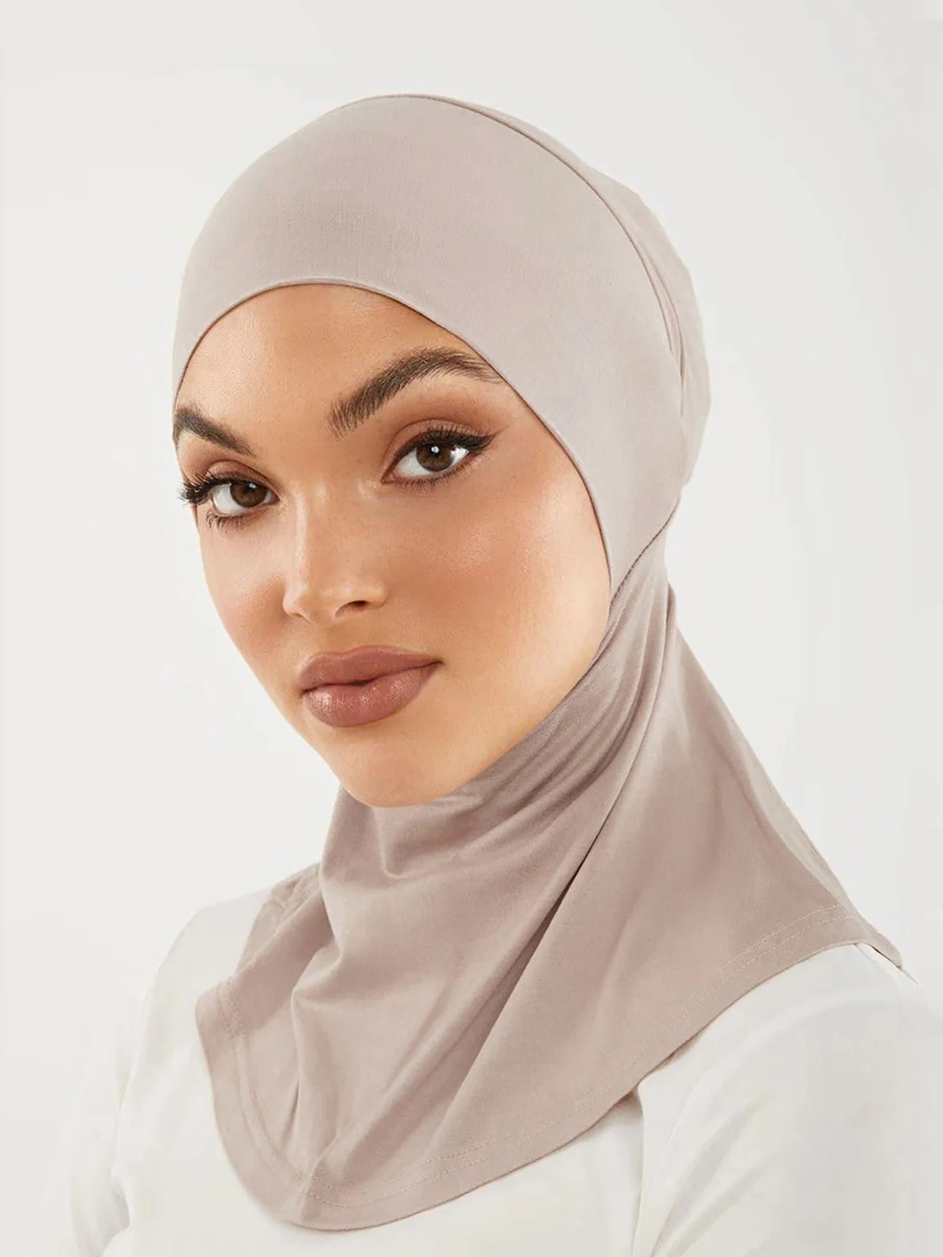 Solid Color Women Muslim Hijab Caps Wrap Head Soft Elastic Ladies Turban Bonnet Islamic Clothing Accessories