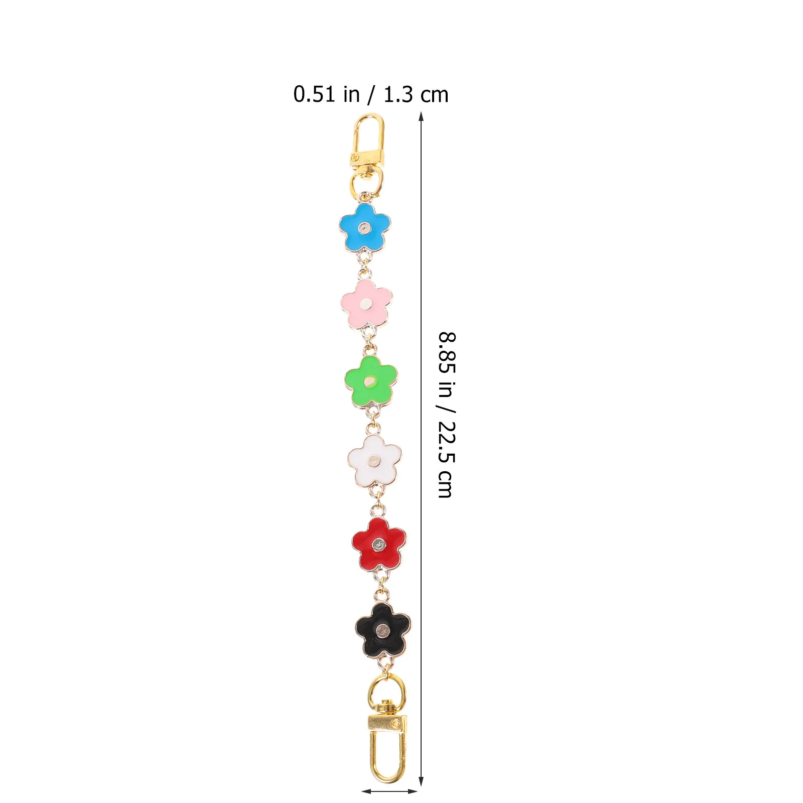 3Pcs Flower Necklace Bag Extender Chain Alloy Metal Purse Strap Replacement Extension Chain for Crossbody Handbag Purse DIY