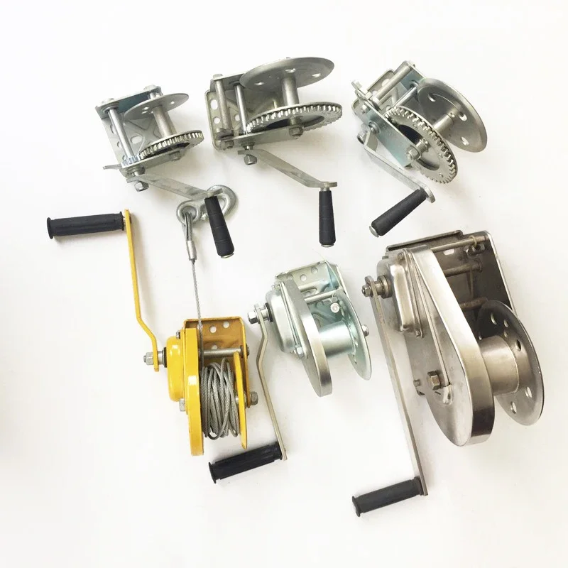 mini hand winch manual winch 1200lbs 1800lbs 2600lbs 304 stainless steel 1800lbs cable hand winch