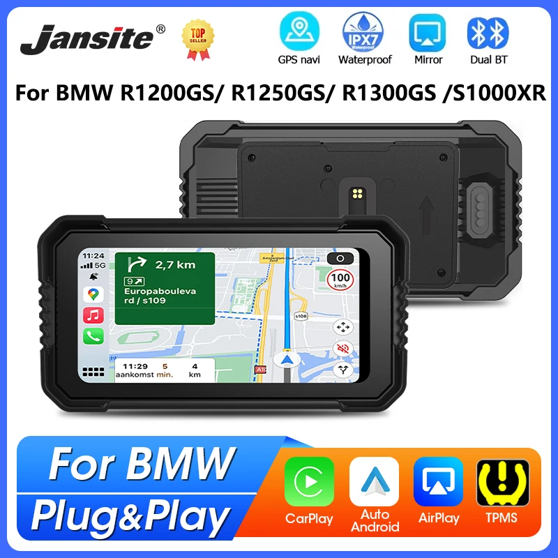 6.25" Carplay Screen for BMW Moto Navigation Wireless Android Auto IPX7 Waterproof For BMW R1200GS/ R1250GS/ R1300GS /S1000XR