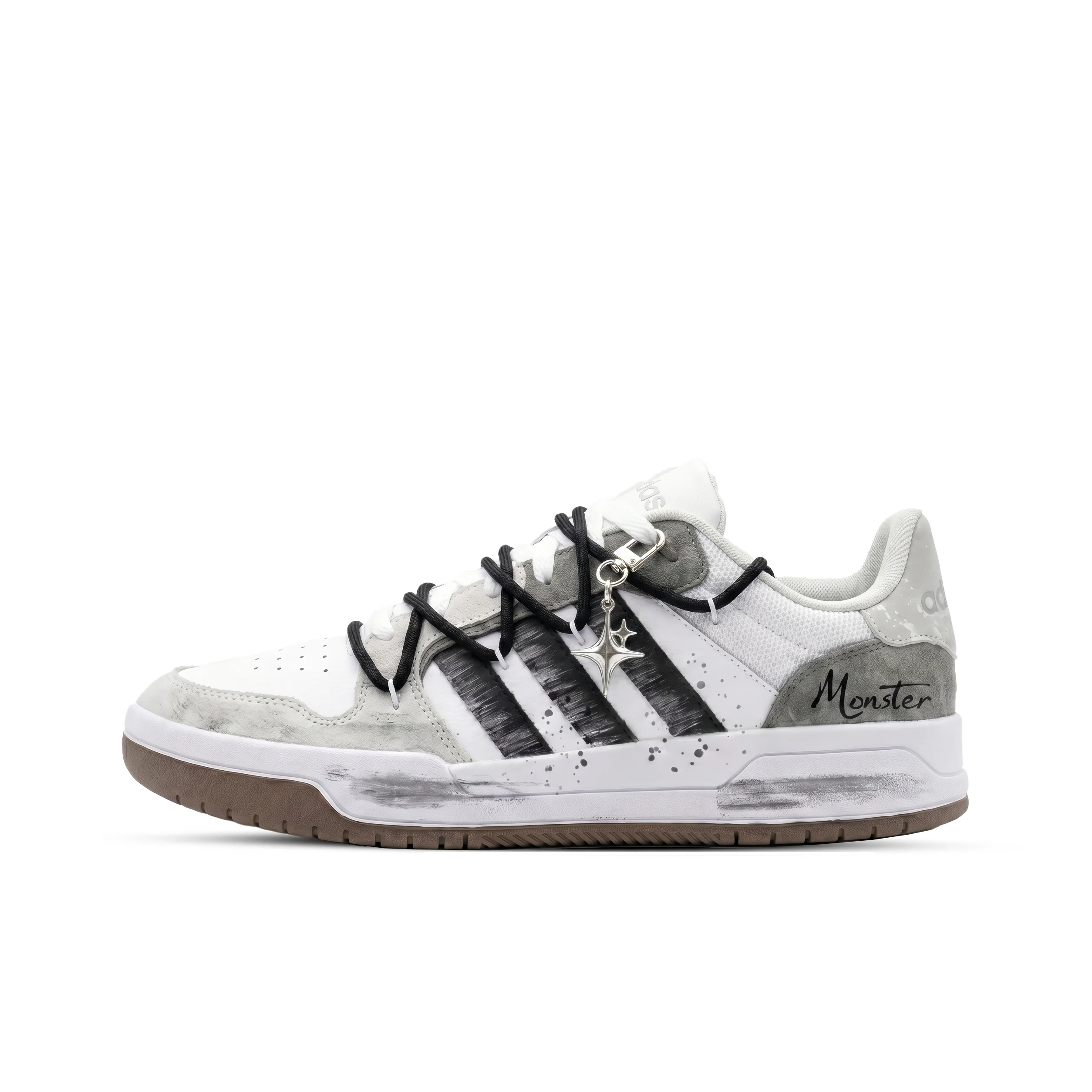 Adidas ENTRAP Ink Rain Clouds, Monster Lab Low top Skateboard Shoes Unisex Black White Silver JP9959(Team445-)