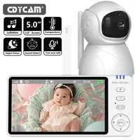 Cdycam Baby Monitor 5.0inch IPS Screen With Nanny PTZ Camera 2-way Audio Lullaby Camera Babysitter Night Vision Security 3500mAh