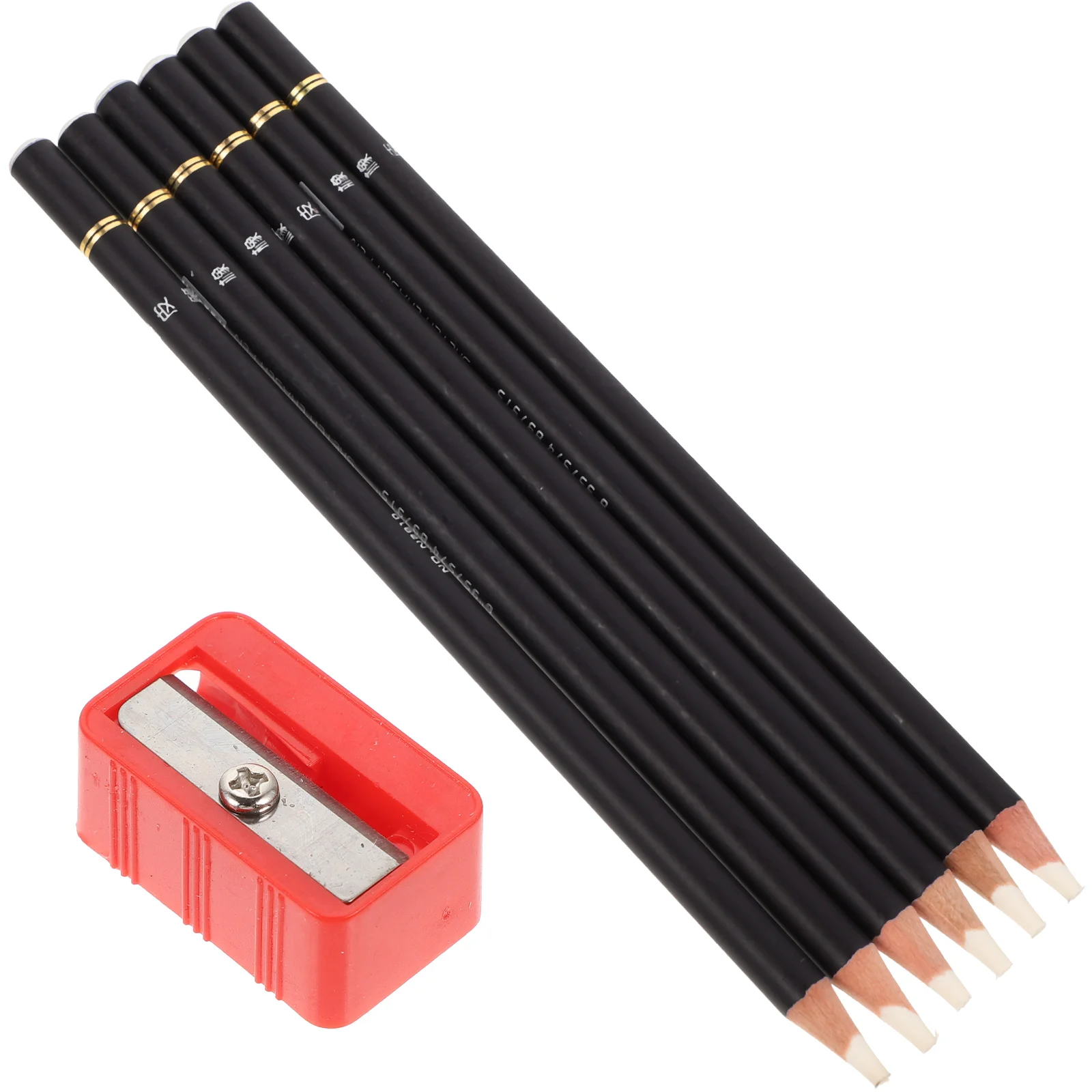 

6pcs Pen-Style Rubber Pencil Sketch Eraser Highlight Detail Eraser For Art Charcoal Correction Drawing Tool With Sharpener For