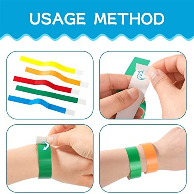 Muñequeras de colores para eventos, pulseras de papel, brazaletes impermeables para brazos, adhesivos personalizados para fiestas, 500 unidades