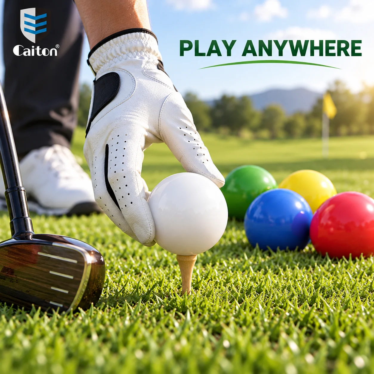 Caiton 60mm Park Golf Ball Colorful Practice Ball Outdoor Training Equipment Smooth Surface Golf Accessories for Park Golf