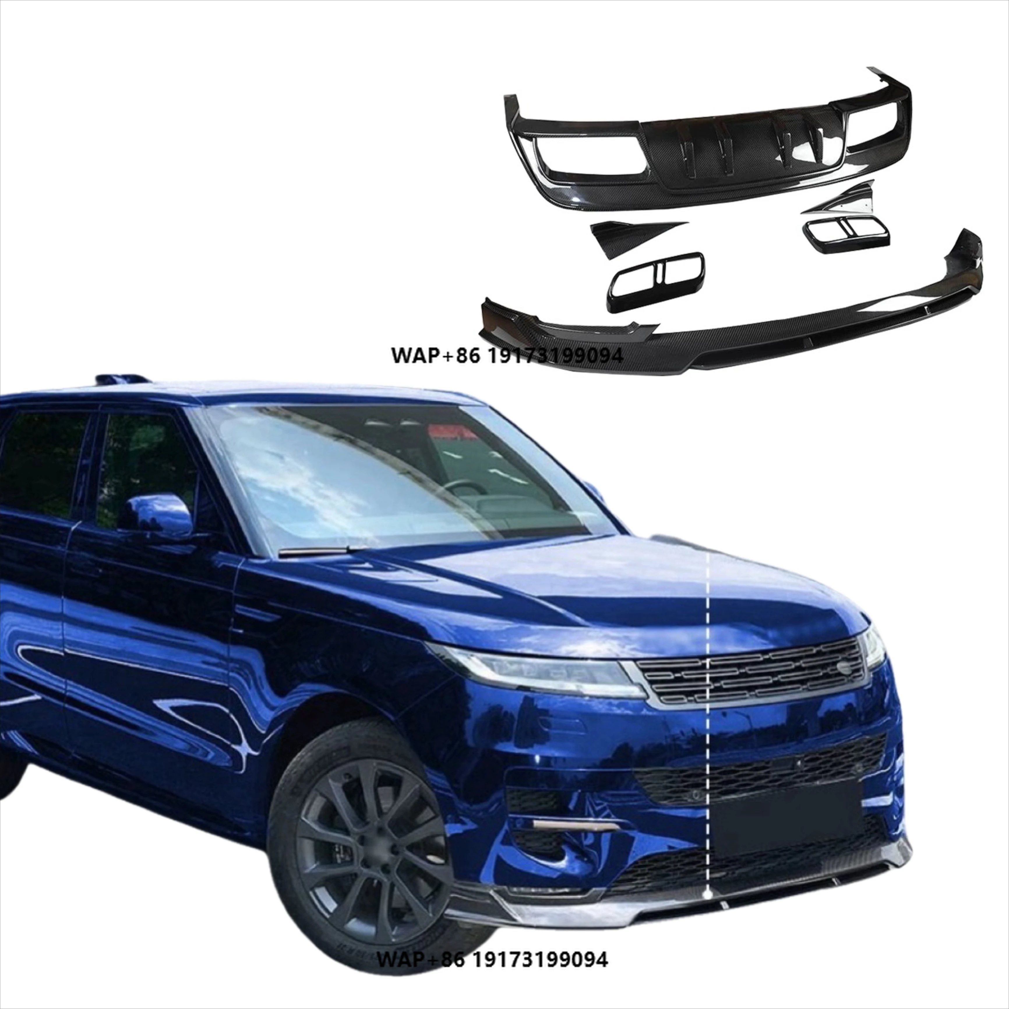 

For-Range Rover Sport 2024+ Dry Carbon Fiber Front Lip Rear Diffuser Body Kit