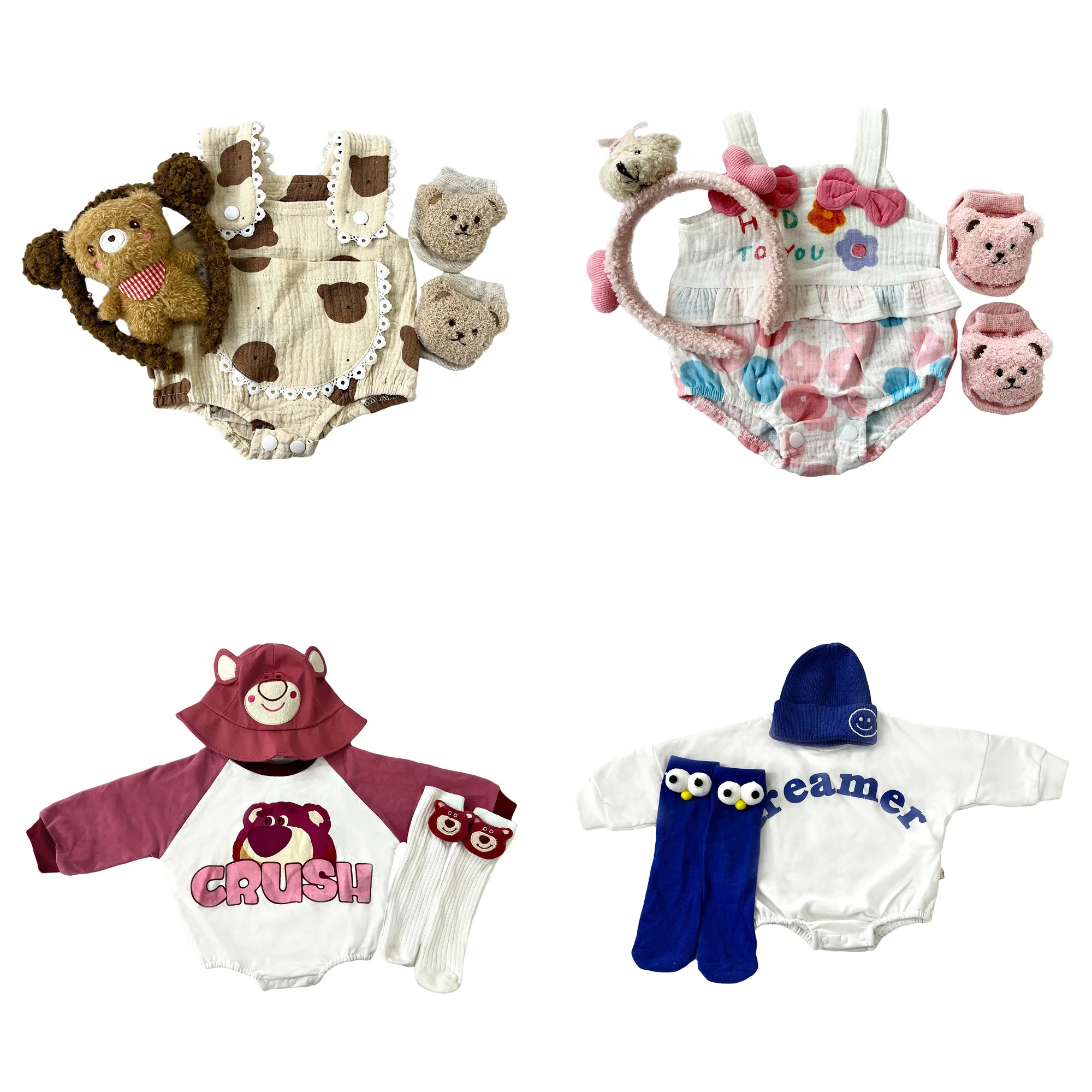 Schöne Puppe Kleidung Für Größe 22-24 Zoll Reborn Baby Puppen 8 stile Bebe Reborn Puppen Baumwolle Outfits Bebe strampler Zubehör