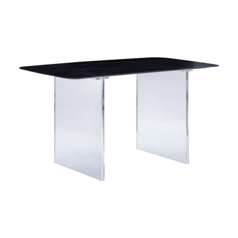 Dining Table and Chair Acrylic Transparent Middle Island Table Length Square Office Table and Chair Combination