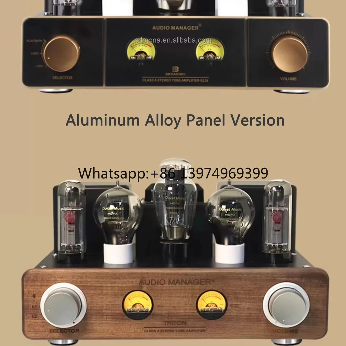 MONA Upgraded EL34 Tube Amplifier Aluminium Hand-Wired Pure Class 2.0 Channel Paired Hi-Fi Bookshelf Speakers Home Theatre