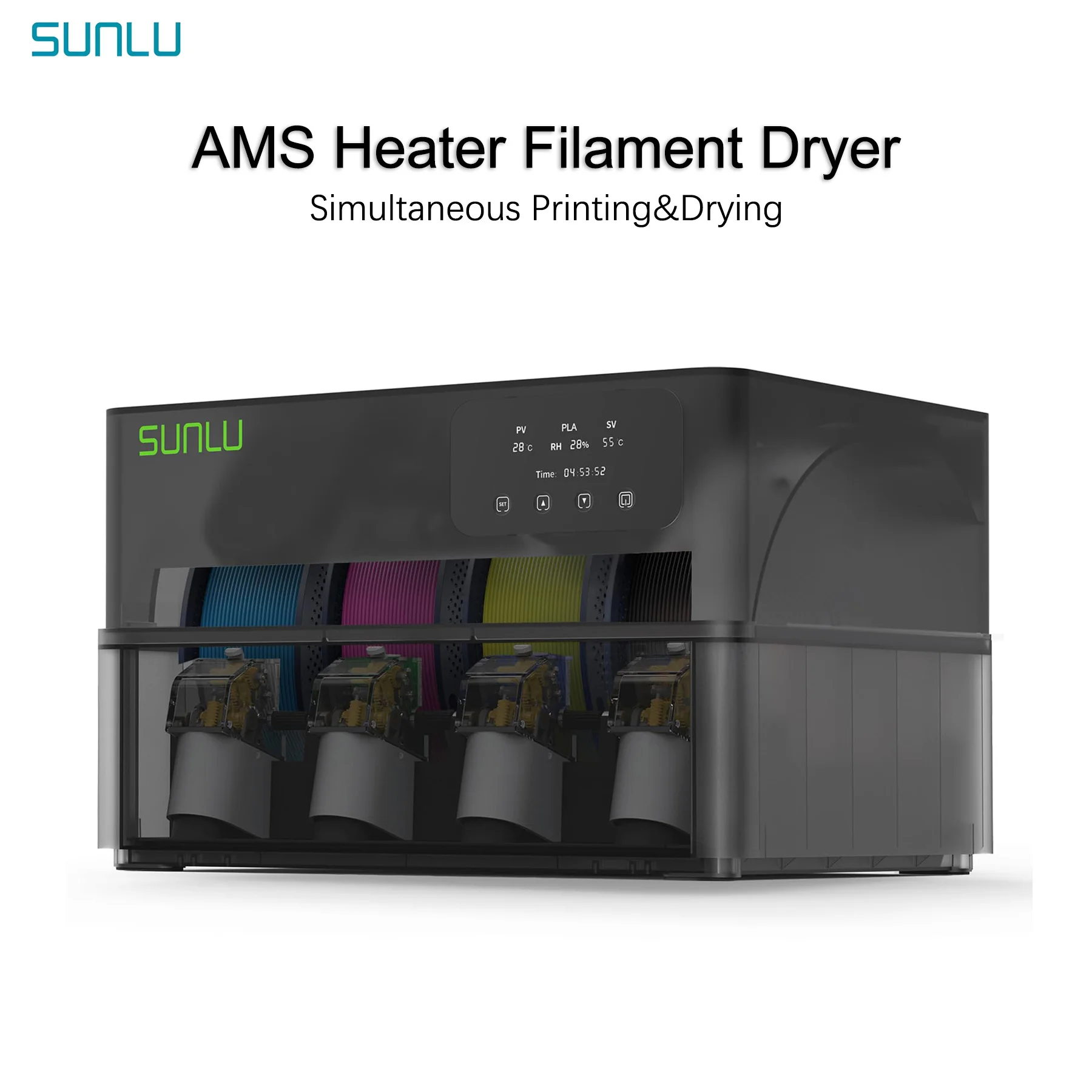 SUNLU AMS Heater Filament Dryer Simultaneous Printing&Drying,Compatible With Bambu Lab AMS Gen 1,Fast Heat to 70°C,Easy Install