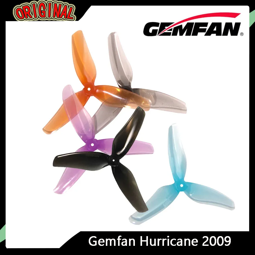 4 Pairs (8 Pcs) Gemfan Hurricane 2009 2-Blade PC Prop - 1mm/1.5mm Holes, Fit RC FPV 2" Drone Motor